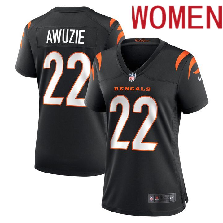 Women Cincinnati Bengals #22 Chidobe Awuzie Black Nike Limited Player NFL Jersey